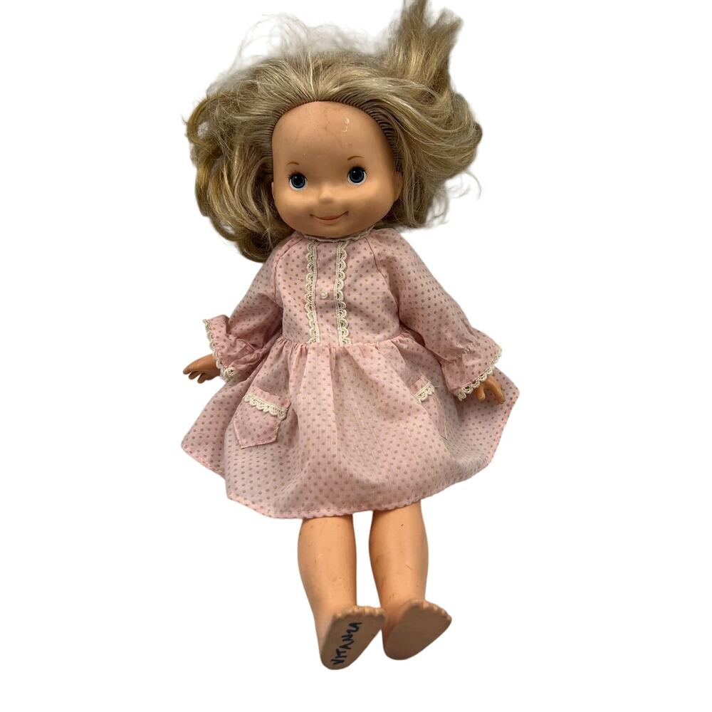 Vintage 1970's Fisher Price My Friend‎ Mandy Baby Doll Pink Dress 16 Inch